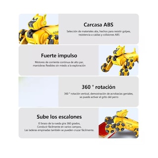 Foto 3 | Foto 3 | Perro de Juguete Inteligente de Control Remoto Yellow Eight-wheel Stunt Mechanical D