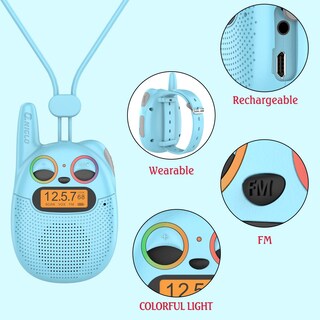 Foto 5 | Foto 5 | Walkie Talkies Qniglo Recargables Para Niños, Paquete De 2 Con Radio Fm - Venta Internacional.