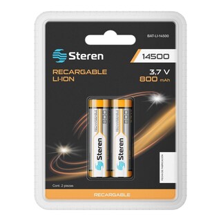Foto 1 | Foto 1 | 2 Baterías Recargables Steren Li-ion 800 Mah Tipo 14500