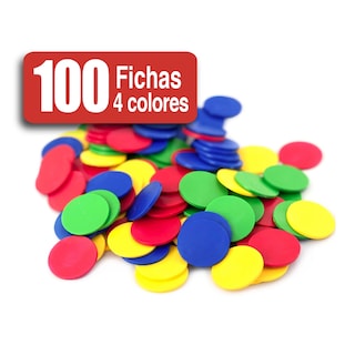 Foto 1 | Foto 1 | Juegos De Contar Fichas De Plástico De 100 Piezas, 4 Colores - Venta Internacional.