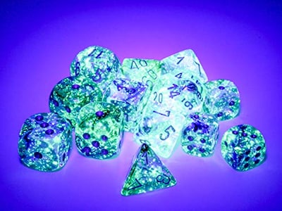 Foto 3 | Foto 3 | Juego De Dados Poliédricos Chessex Nebula Oceanic Con Luminaria Dorada - Venta Internacional.