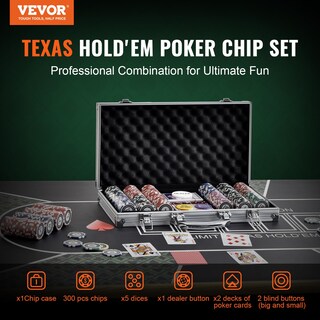 Foto 2 | Foto 2 | Juego De Fichas De Póker Vevor De 300 Piezas Con Caja De Aluminio De 11,5 G - Venta Internacional.
