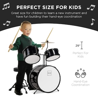 Foto 2 | Foto 2 | Batería Best Choice Products Kids De 3 Piezas, Color Negro - Venta Internacional.