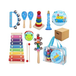 Foto 1 | Foto 1 | Instrumentos Musicales Percusión De Madera Para Niños 12pcs Lab.g Azul
