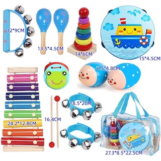 Foto 5 | Foto 5 | Instrumentos Musicales Percusión De Madera Para Niños 12pcs Lab.g Azul