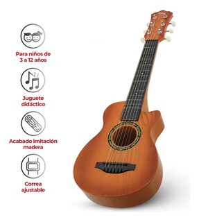 Foto 2 | Foto 2 | Guitarra Para Niños De 3 A 12 Años Ajustable Marron 66*21 Cm