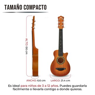 Foto 3 | Foto 3 | Guitarra Para Niños De 3 A 12 Años Ajustable Marron 66*21 Cm