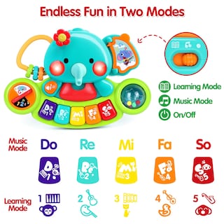 Foto 3 | Foto 3 | Venta Internacional - Piano De Juguete Para Bebés Witalent Elephant Light Up Music De 6 A 12 Meses