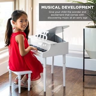 Foto 2 | Foto 2 | Mini Piano de Cola con Banco y Acabado Brillante en color Blanco para Niños - Venta Internacional