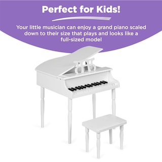 Foto 6 | Foto 6 | Mini Piano de Cola con Banco y Acabado Brillante en color Blanco para Niños - Venta Internacional
