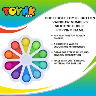 Foto 7 | Foto 7 | Pop Fidget Toy Toynk 10 Botones Números De Arcoíris Silicona - Venta Internacional.