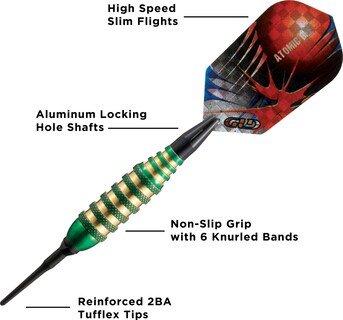 Foto 3 | Foto 3 | Juego De 3 Dardos Soft Tip Viper Atomic Bee, 16 G, Color Verde Con Puntas 2ba - Venta Internacional.