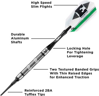 Foto 3 | Foto 3 | Barril Darts Viper Ringed De Tungsteno Y Níquel De 18 G Con Funda - Venta Internacional.