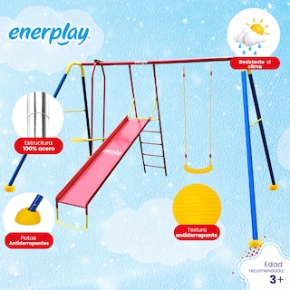 Foto 3 | Foto 3 | Columpio Con Resbaladilla Y Balancín Doble - Enerplay