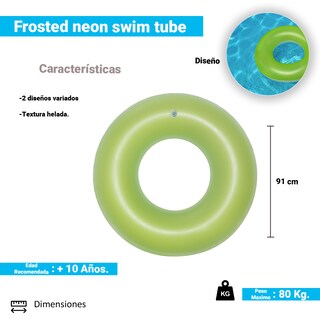 Foto 2 | Foto 2 | Salvavidas Inflable Bestway Color Neón 91 cm 2 Piezas