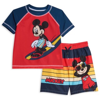 Foto 1 | Foto 1 | Set De Baño Disney Mickey Mouse Para Niños Pequeños, Rojo, 6 Años - Venta Internacional.