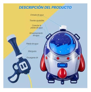 Foto 4 | Foto 4 | Lanzador de Agua tipo Mochila Belug para Niños Nave Espacial Azul
