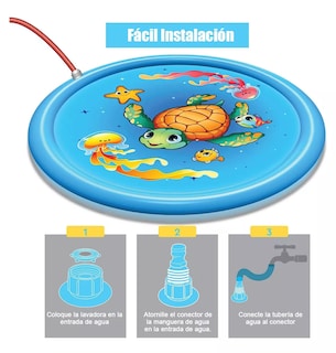 Foto 2 | Foto 2 | Splash Pad De Acuáticos Tortuga Marina Para Piscina 170 Cm Azul