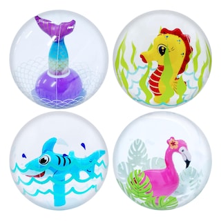 Foto 1 | Foto 1 | Juguetes Inflables Para Piscina Beach Balls 4e's Novelty 3d De 33 Cm, Paquete De 4 - Venta Internacional.