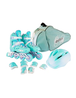 Foto 6 | Foto 6 | Combo De Patines Modelo Pro Plus Color Menta Con Mochila Y Protecciones Incluidas