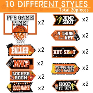 Foto 4 | Foto 4 | Letrero Decorativo Para Fiestas De Baloncesto, 20 Piezas, Para Niños Y Adolescentes - Venta Internacional.