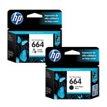 Tintas Hp 664 Ink Adv Negro (f6v29al) Y Tricolor (f6v28al)