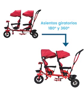 Foto 3 | Foto 3 | Triciclo Doble Genérico Tek2029 color Rojo