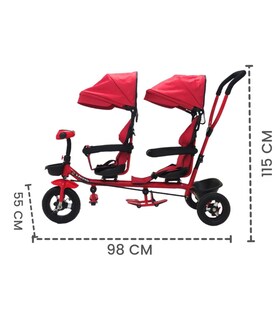 Foto 5 | Foto 5 | Triciclo Doble Genérico Tek2029 color Rojo