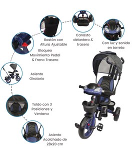 Foto 3 | Foto 3 | Triciclo Genérica con Luz y Sonido para Niño