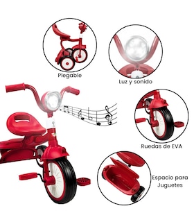 Foto 2 | Foto 2 | Triciclo Rojo con Luz y Sonido Infantil