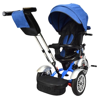 Foto 8 | Foto 8 | Triciclo para Niños Asiento Reclinable Giratorio 360 Sonido Llanta Goma - Azul