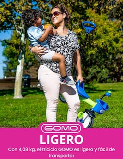 Foto 8 | Foto 8 | Triciclo para Niños Multifuncional Azul con Bastón de Empuje