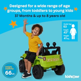 Foto 5 | Foto 5 | Coche Eléctrico Para Niños Ride On Truck Kidzone Con Batería De 12 V, Color Negro - Venta Internacional.