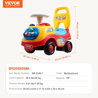 Foto 7 | Foto 7 | Ride On Push Car Vevor Ride Racer Para Niños Pequeños Mayores De 19 Meses - Venta Internacional.