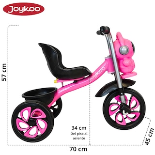 Foto 4 | Foto 4 | Triciclo Para Niños Astronauta Con Luz Sonido Ruedas De Eva Y Canasta Trasera Apto A Partir De 2 Años Soporta Hasta 20 Kg - Rosa
