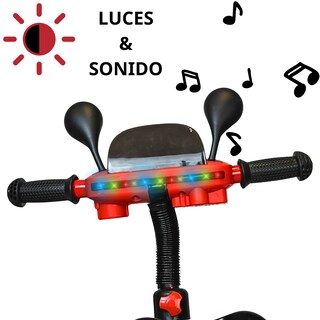 Foto 2 | Foto 2 | Triciclo Para Niños Torreta Con Luz Y Sonido Ruedas De Eva Apto A Partir De 2 Años Soporta Hasta 20 Kg - Rojo