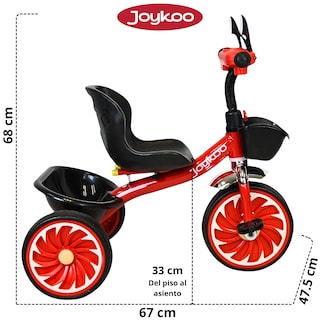 Foto 4 | Foto 4 | Triciclo Para Niños Torreta Con Luz Y Sonido Ruedas De Eva Apto A Partir De 2 Años Soporta Hasta 20 Kg - Rojo