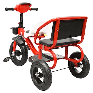 Foto 6 | Foto 6 | Triciclo Para Niños Dos Asientos Torreta Con Luz Y Sonido Ruedas De Goma Apto A Partir De 2 Años- Rojo