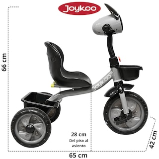 Foto 4 | Foto 4 | Triciclo Para Niños Torreta Con Luz Y Sonido Ruedas De Eva Apto A Partir De 2 Años Soporta Hasta 20 Kg - Gris