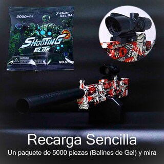 Foto 7 | Foto 7 | Rifle De Hidrogel Para Jugar Al Aire Libre, Juguete De Disparo Eléctrico Automático Rojo