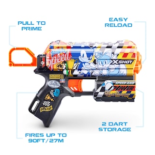 Foto 2 | Foto 2 | Lanzador De Dardos De Espuma De Juguete Xshot Skins Flux Sonic Con 16 Dardos - Venta Internacional.