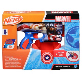 Foto 6 | Foto 6 | Dart Blaster Nerf Marvel Capitán América Con 10 Dardos De Élite - Venta Internacional.