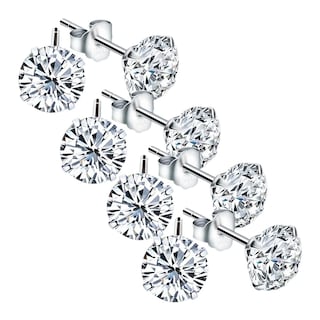 Foto 3 | Foto 3 | Aretes con Cristal De Zirconia Ventdepot Mxdmx-004 4 Pares Plata