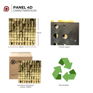 Foto 4 | Foto 4 | Panel Decorativo Meteorito color Dorado 30 Piezas