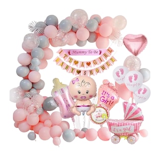 Foto 1 | Foto 1 | Baby Shower Niñas BELUG Decoraciones Globos color Rosa de Bebé para Niña