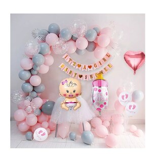 Foto 5 | Foto 5 | Baby Shower Niñas BELUG Decoraciones Globos color Rosa de Bebé para Niña
