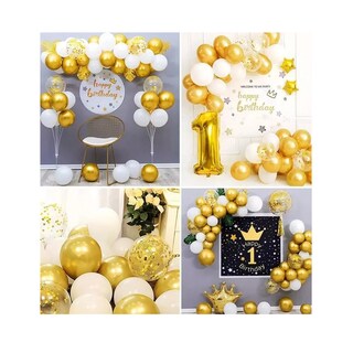 Foto 4 | Foto 4 | Kit de 60 Globos de Látex Dorados para Decoración de Fiestas de 12\