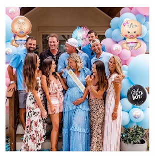 Foto 2 | Foto 2 | Decoración de Fiesta de Revelación de Género con Globos de Látex en Rosa y Azul