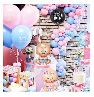 Foto 3 | Foto 3 | Decoración de Fiesta de Revelación de Género con Globos de Látex en Rosa y Azul