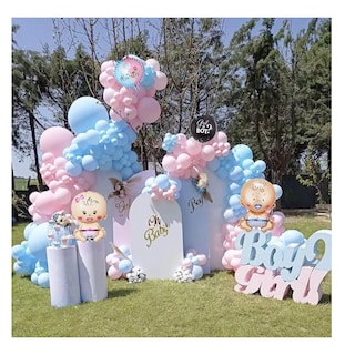 Foto 4 | Foto 4 | Decoración de Fiesta de Revelación de Género con Globos de Látex en Rosa y Azul